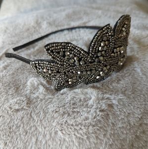 Flapper Headband Leaf Beaded